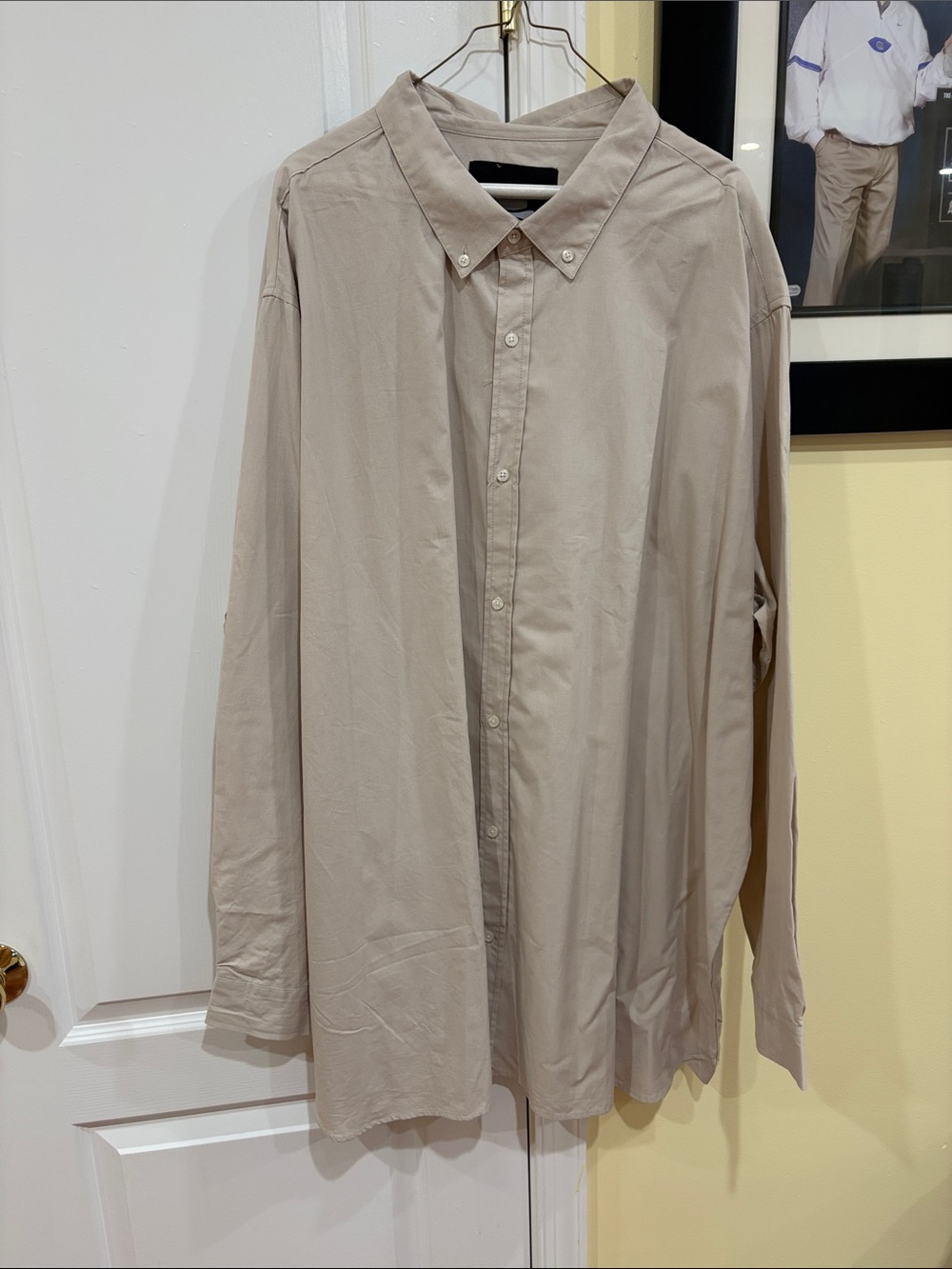 Men's Classic Button-Down Shirt in Light Taupe